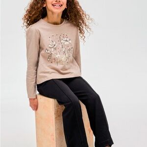 Mayoral Tan Floral Long Sleeve Tee